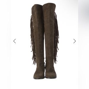 Stuart Weitzman suede brown Fringe Over-the-Knee Boots